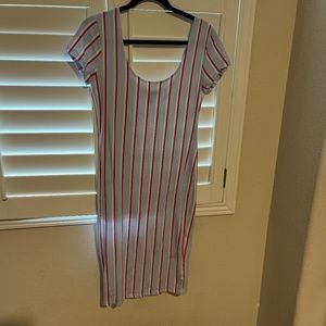 Forever 21 midi light blue dress with stripes
